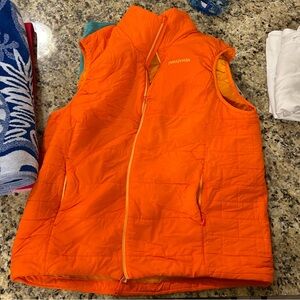 Orange quilted Patagonia vest